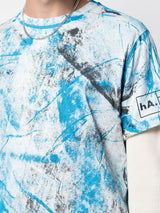 HAND PAINTED TEE BLACK/BLUE