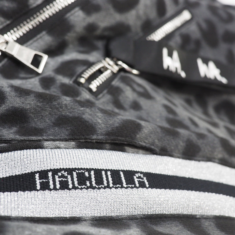 ZIPPER ANIMAL SHORT GREY LEOPARD