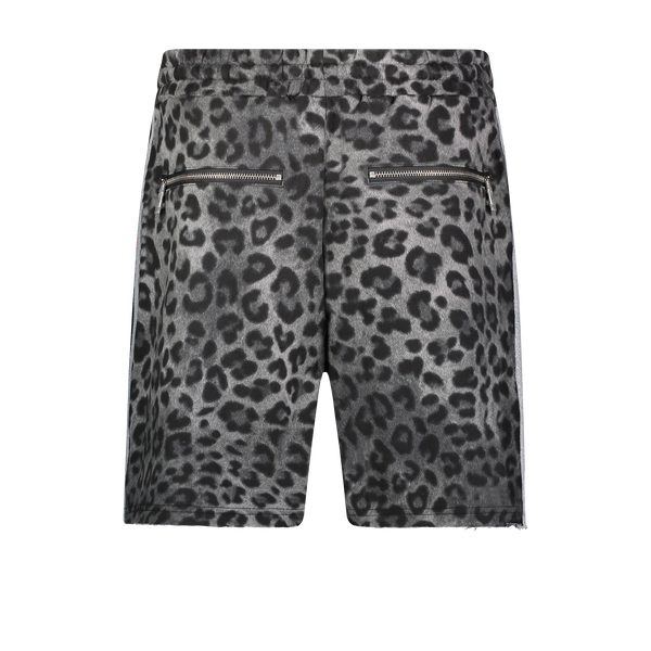 ZIPPER ANIMAL SHORT GREY LEOPARD