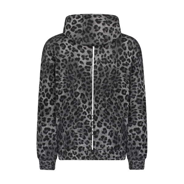 DEMON ANIMAL HOODIE GREY LEOPARD