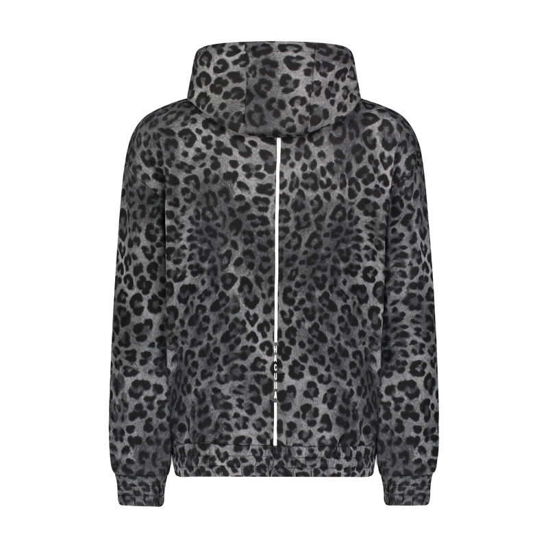 DEMON ANIMAL HOODIE GREY LEOPARD