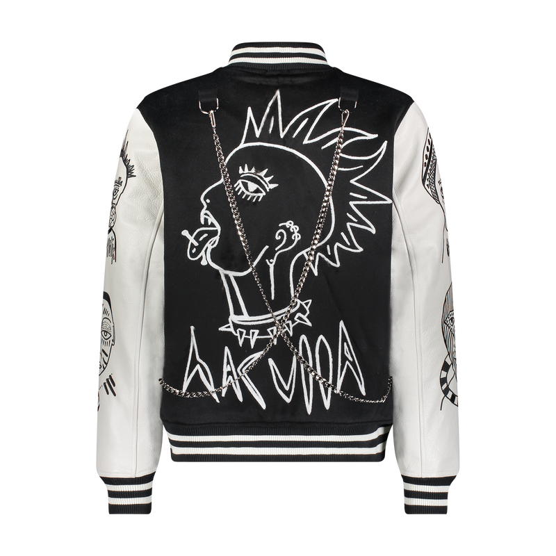 HAC SOULS VARSITY JACKET BLACK/OFF WHITE