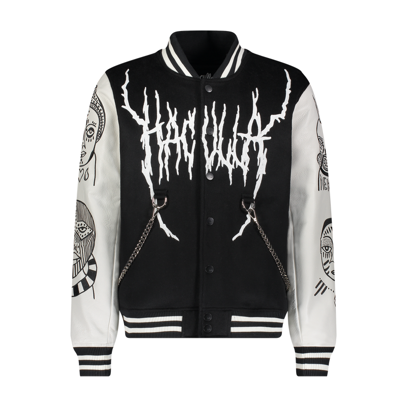 Hacc Jacket HAC SOULS VARSITY JACKET BLACK/OFF WHITE – Haculla