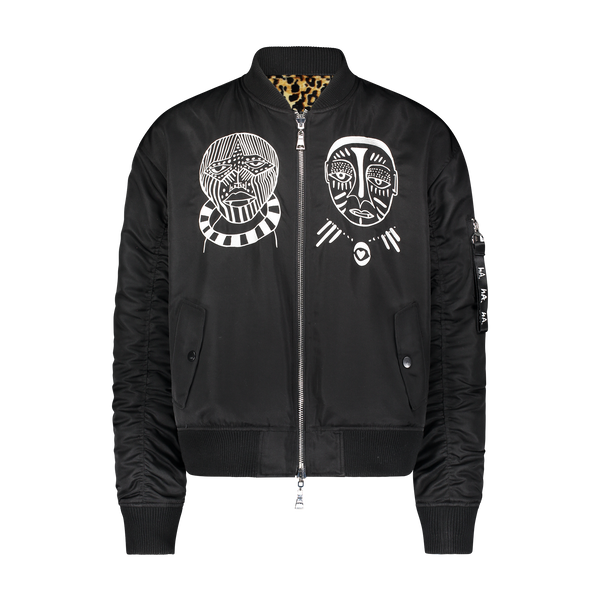 FACE OFF ANIMAL BOMBER BLACK/LEOPARD