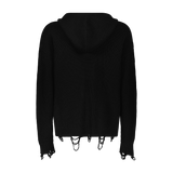 DISTRESSED HACULLA KNITTED SWEATER HOODIE