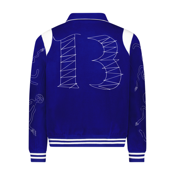 Louis Vuitton Oz Varsity Jacket (SS19) Blue/White Uomo - SS19 - IT