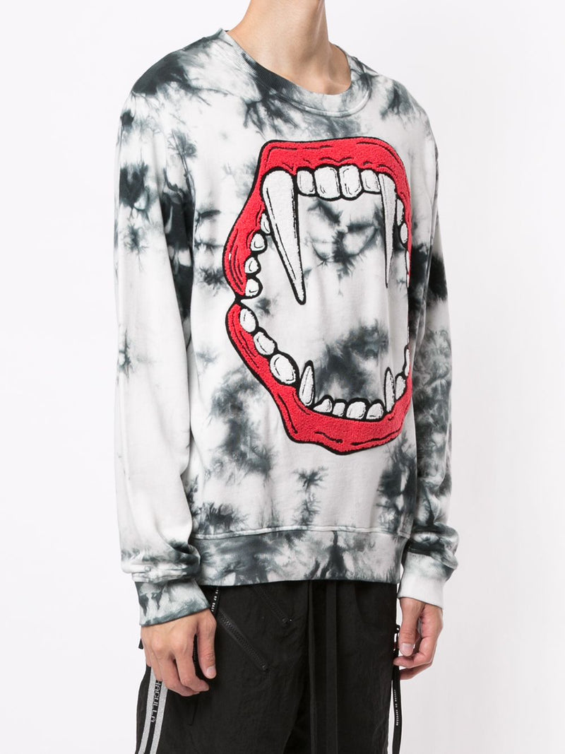 FANGS CREWNECK OFF WHITE TIE DYE