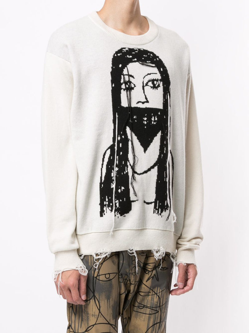 DON__ TELL SWEATER BLACK/OFF WHITE