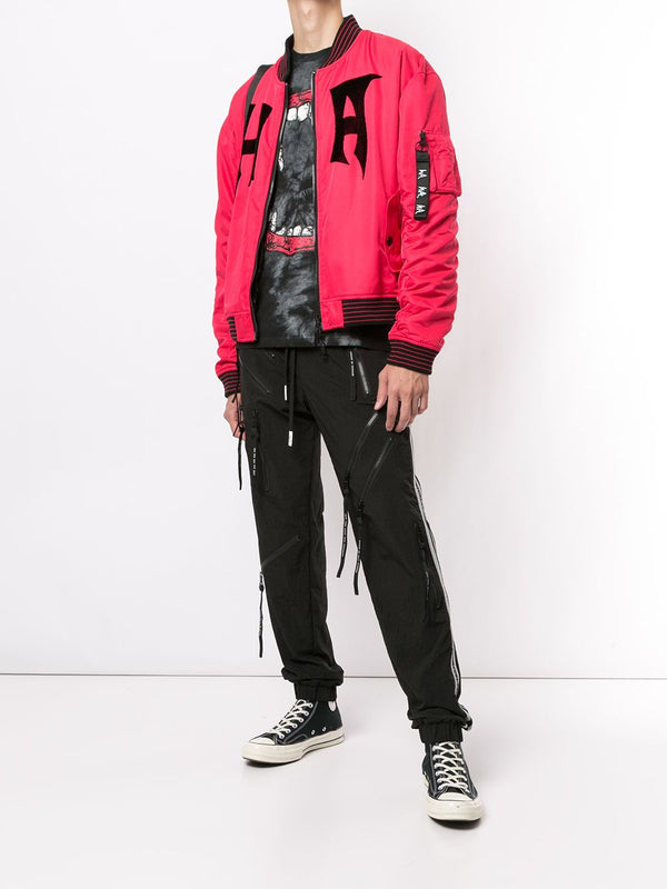 HA BOMBER WITH REVERSIBLE FUR RED/BLACK