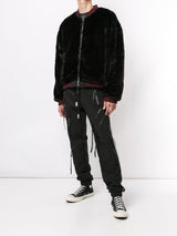 HA BOMBER WITH REVERSIBLE FUR RED/BLACK