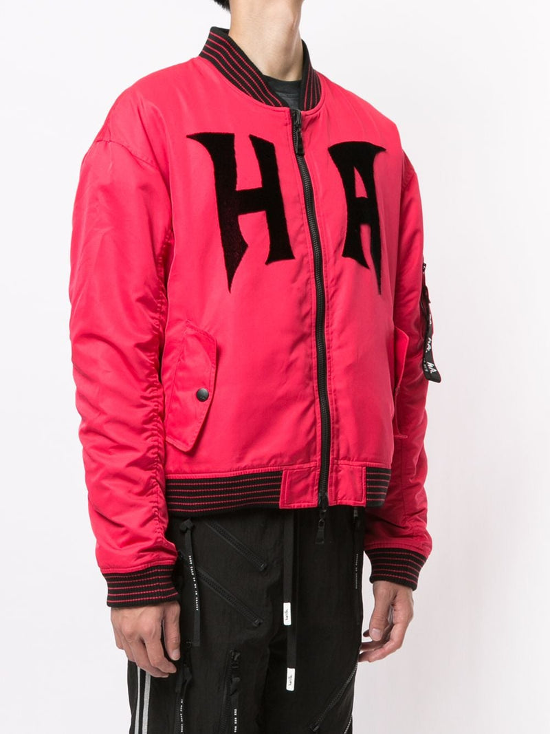 HA BOMBER WITH REVERSIBLE FUR RED/BLACK
