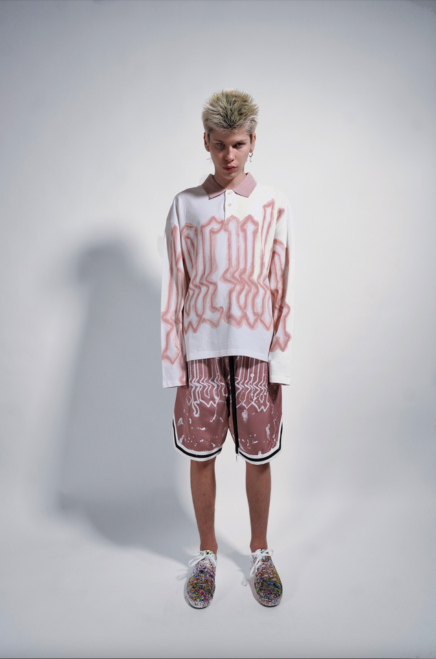 GLITCHED HACULLA OVERSIZED POLO SHIRT