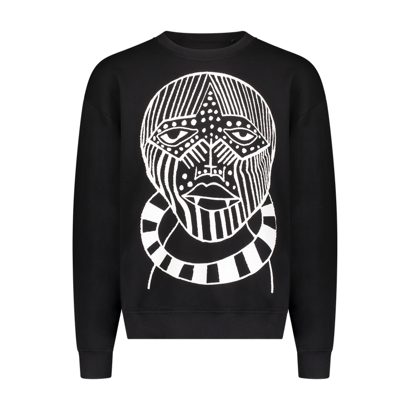 STRIPE FACE CREW BLACK