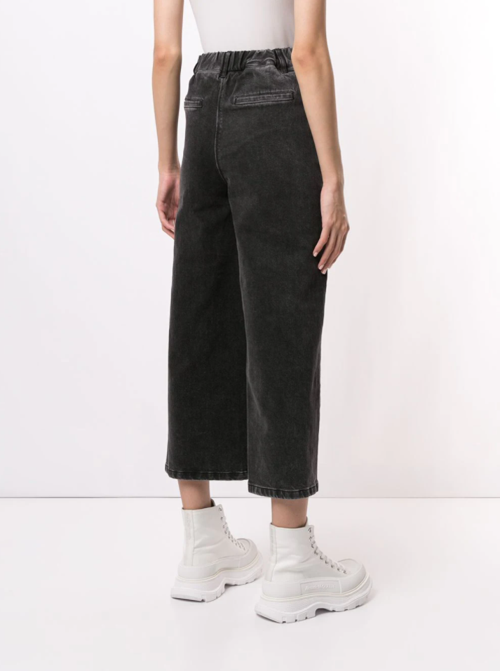 CINCHED WOVEN PANTS BLACK