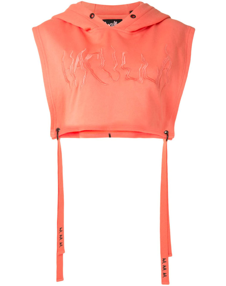 SIGNATURE CROP HOODIE NEON CORAL