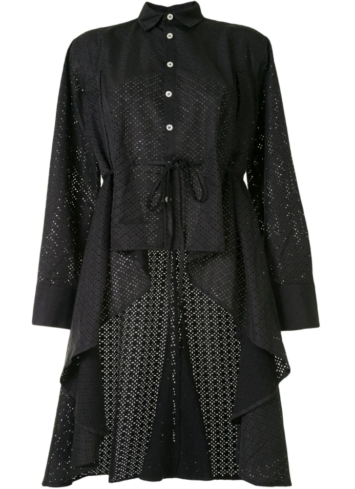 LASER CUT DRESS BLACK
