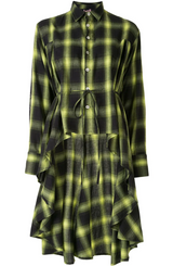 WEBBED UP DRESS NEON LIME PLAID