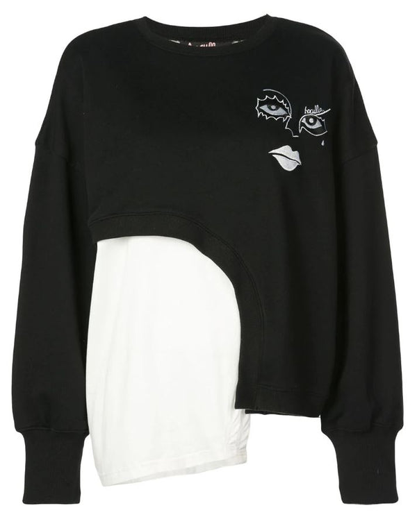 WITCH HYBRID CREWNECK BLACK/ WHITE