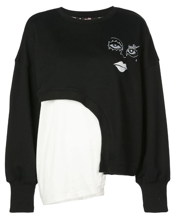 WITCH HYBRID CREWNECK BLACK/ WHITE