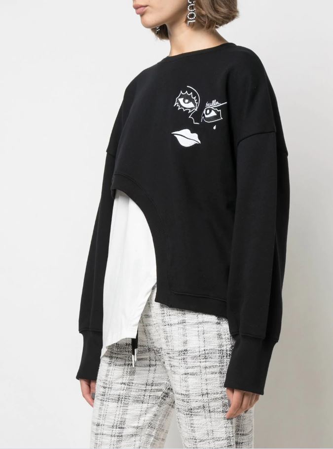 WITCH HYBRID CREWNECK BLACK/ WHITE