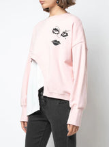 WITCH HYBRID CREWNECK PINK/ WHITE