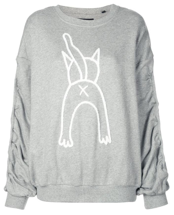 CAT ATTACK CREWNECK HEATHER GREY