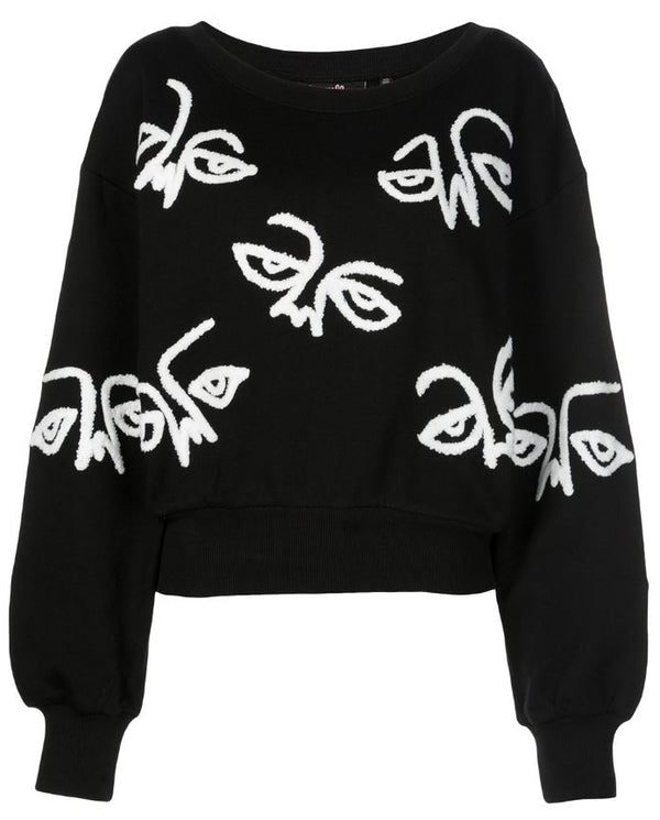 HAC ALL OVER CREWNECK BLACK