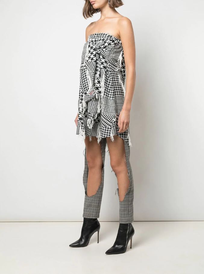 HAHA WOVEN TOP  BLACK/ WHITE