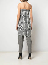 HAHA WOVEN TOP  BLACK/ WHITE