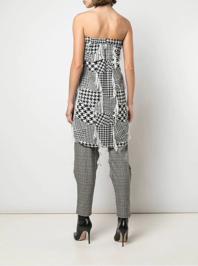 HAHA WOVEN TOP  BLACK/ WHITE