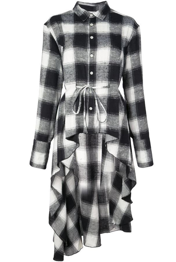 SIGNATURE WOVEN DRESS BLACK/ WHITE PLAID