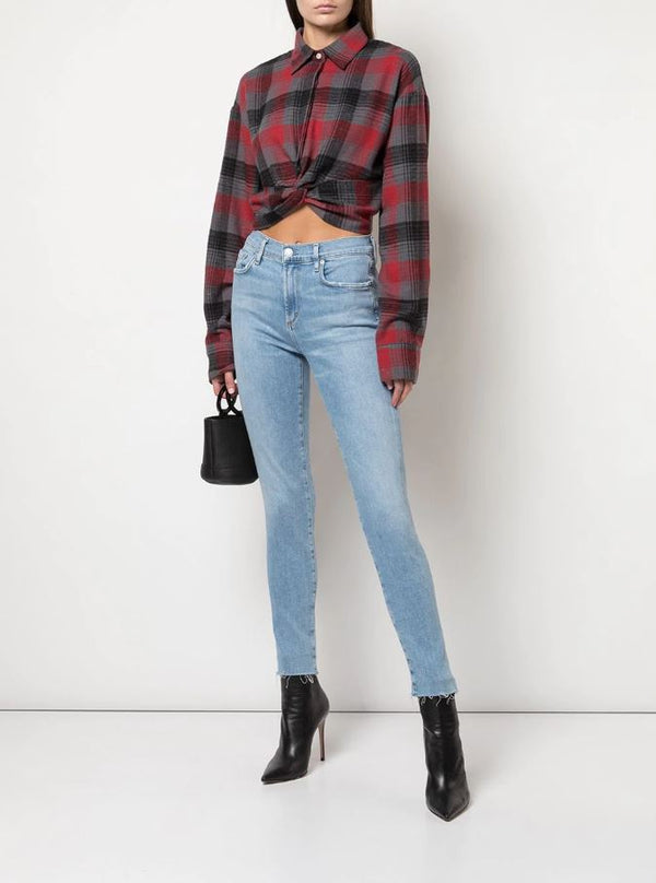 BONEZ WOVEN TOP RED PLAID
