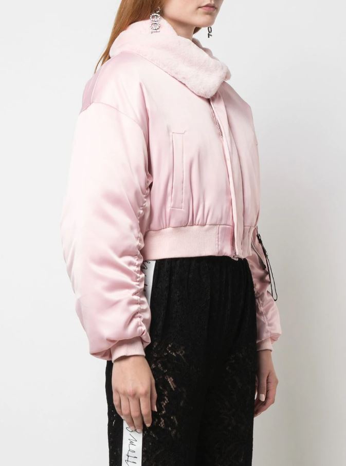 SIGNATURE EYES CROPPED BOMBER PINK