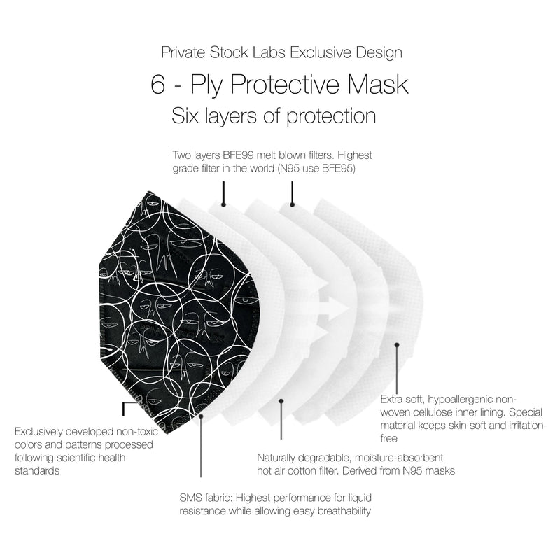KN95 Protective Mask - Haculla Series - Black (Pack of 5)
