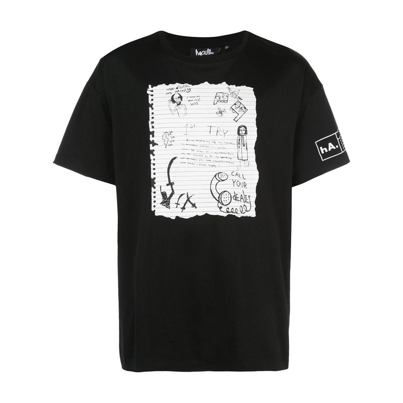 HACULLA NOTEBOOK DROP SHOULDER TEE BLACK