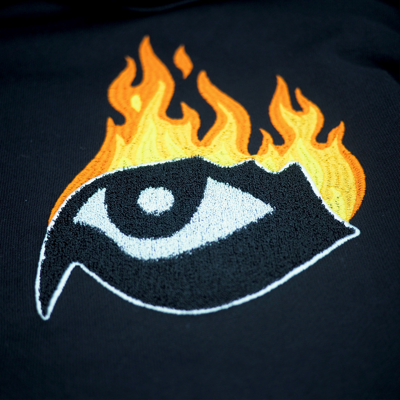 EYES ON FIRE HOODIE BLACK