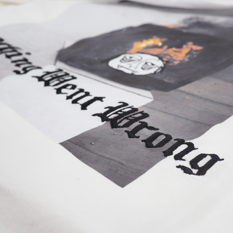 TV ON FIRE TEE OFF WHITE