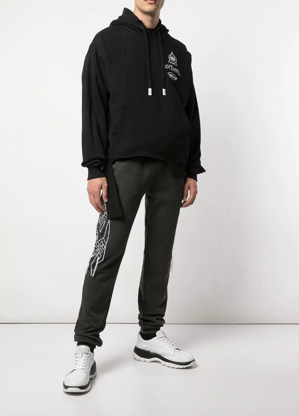 GUY AND HIS GUN DESTRUCTED HOODIE