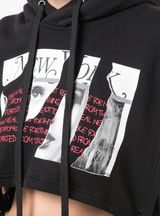 CROPPED HOODED SWEATSHIRT