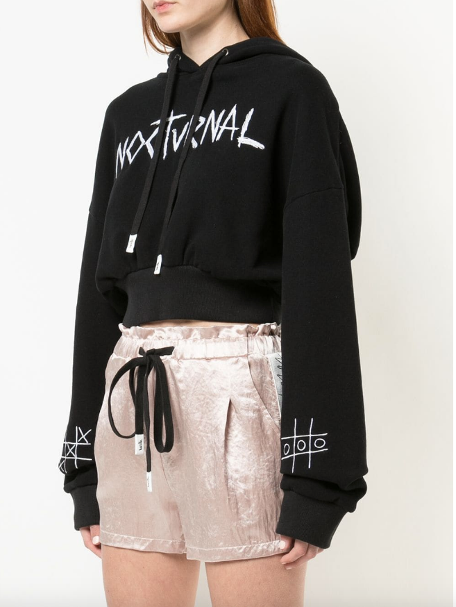 CROPPED HOODED SWEATSHIRT