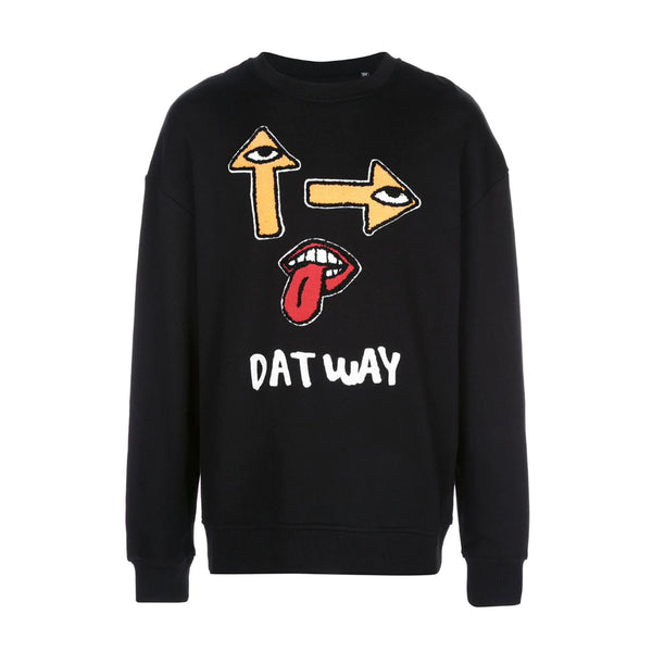 DAT WAY DROP SHOULDER CREW BLACK