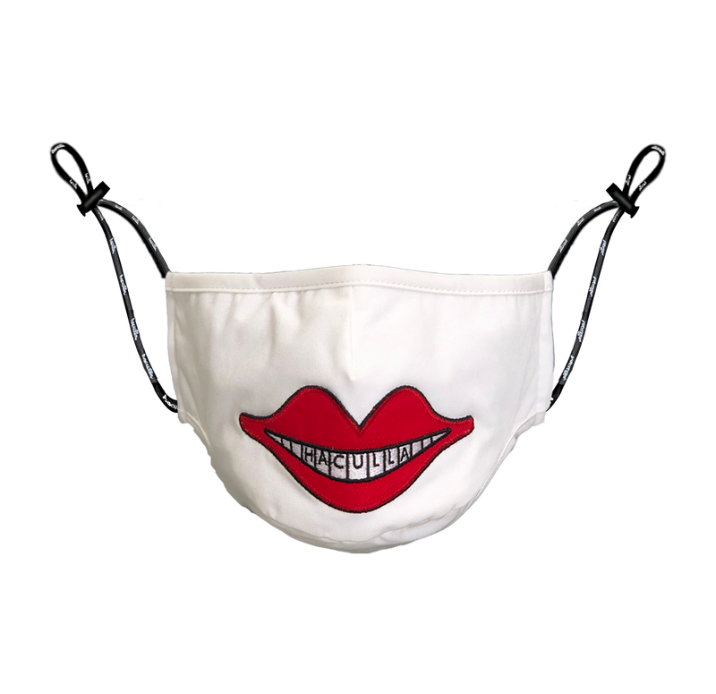 RED LIPS MASK WHITE