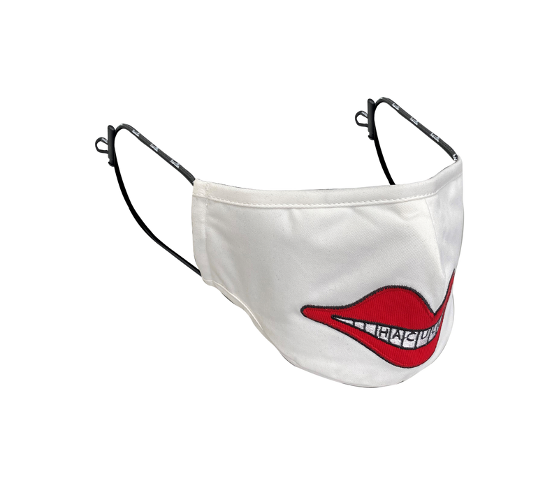 RED LIPS MASK WHITE