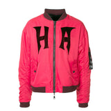 HA BOMBER WITH REVERSIBLE FUR RED/BLACK