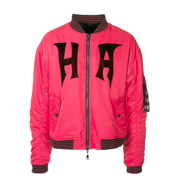 HA BOMBER WITH REVERSIBLE FUR RED/BLACK