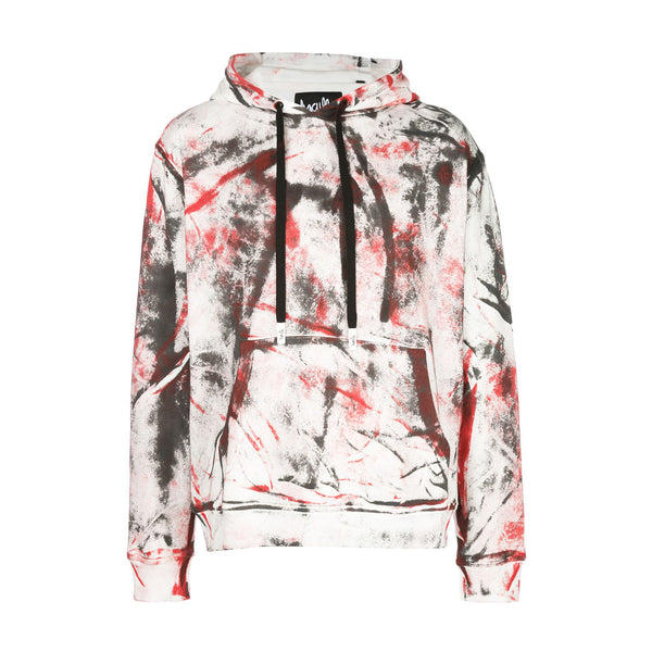 HAND PAINTED HOODIE BLACK/RED