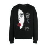 I CANT FEEL MY FACE DROP SHOULDER CREWNECK BLACK