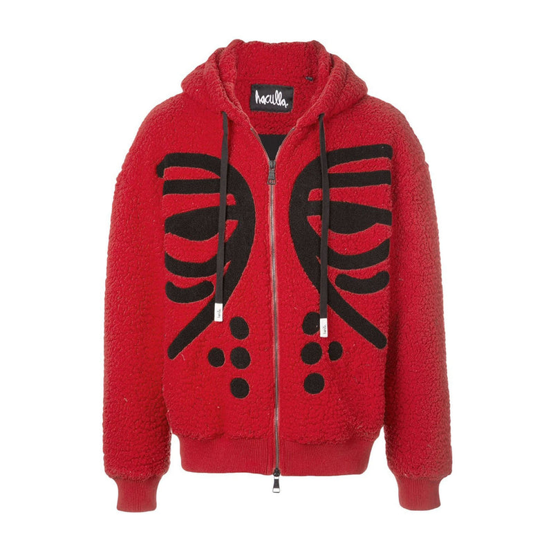 MASKED DROP SHOULDER HOODIE RED