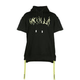 MASKED PINS SHORT SLEEVE HOODIE BLACK