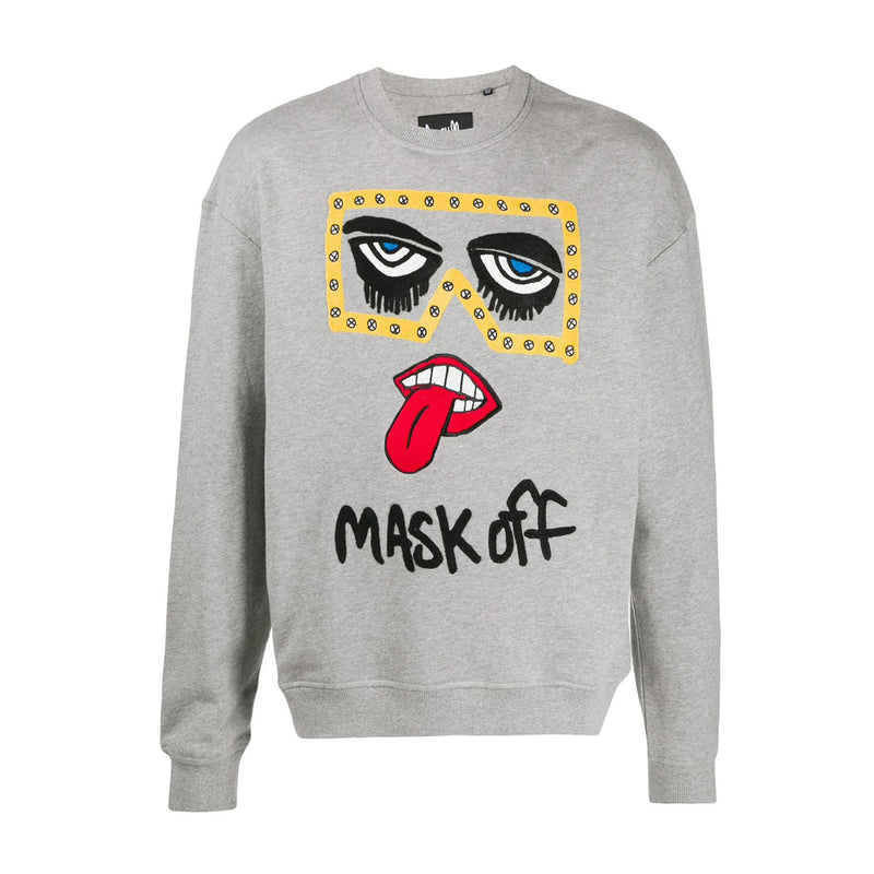 MASK OFF DROP SHOULDER CREW HEATHER GREY